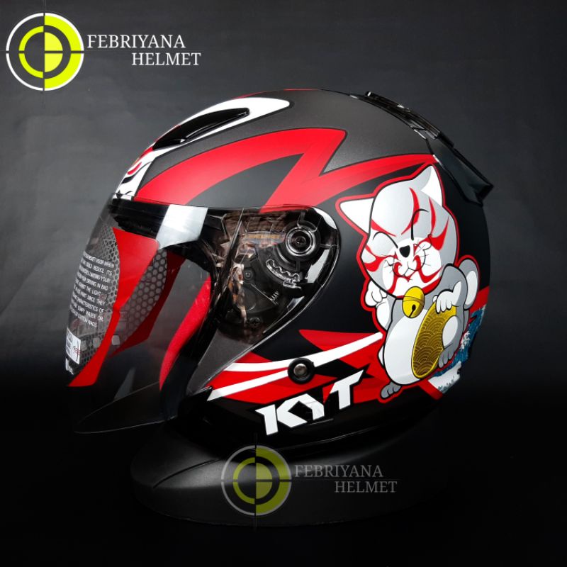 HELM KYT DJ MARU KABUKI CAT DOFF | HALFFACE KYT DJMARU