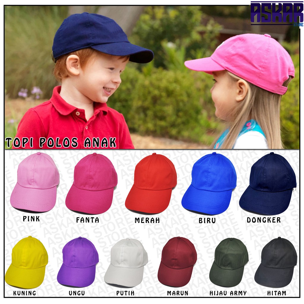 Topi polos baseball pria wanita dewasa warna hitam putih merah hijau biru kuning