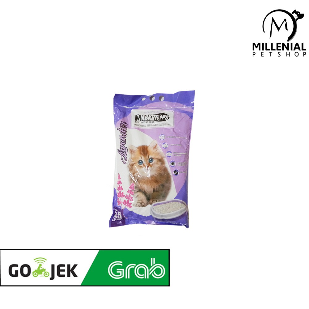 [GOSEND] Pasir Kucing Gumpal Wangi Markotop 5.5ltr Cat Sand 5.5 Ltr