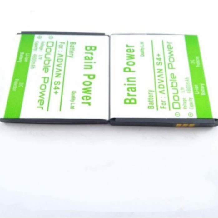 Double Power Battery Batere Batre Baterai Brain Power Advan S4 Plus S4+