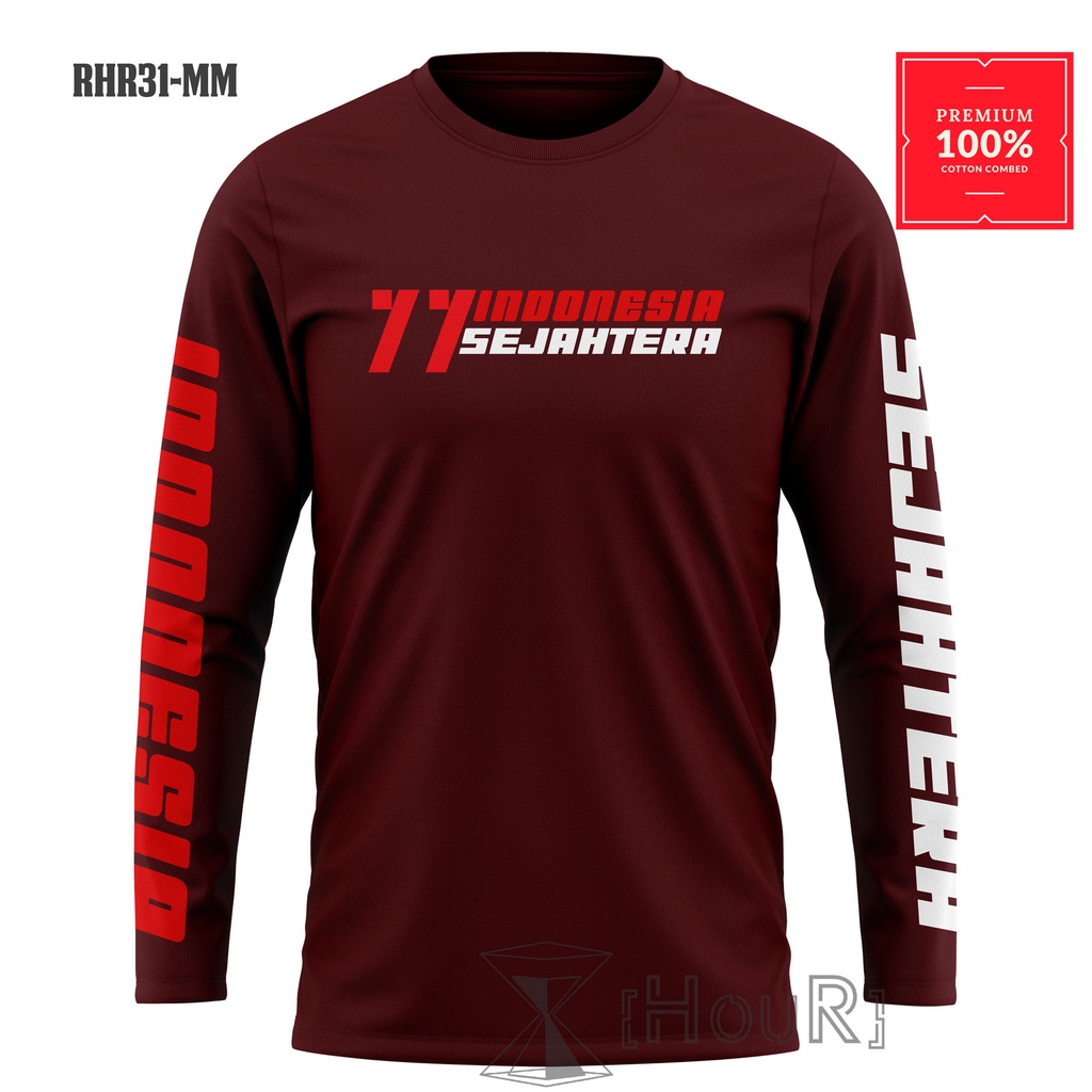 Baju Kaos 17 Agustus Lengan Panjang Hut RI Ke 77 Tahun