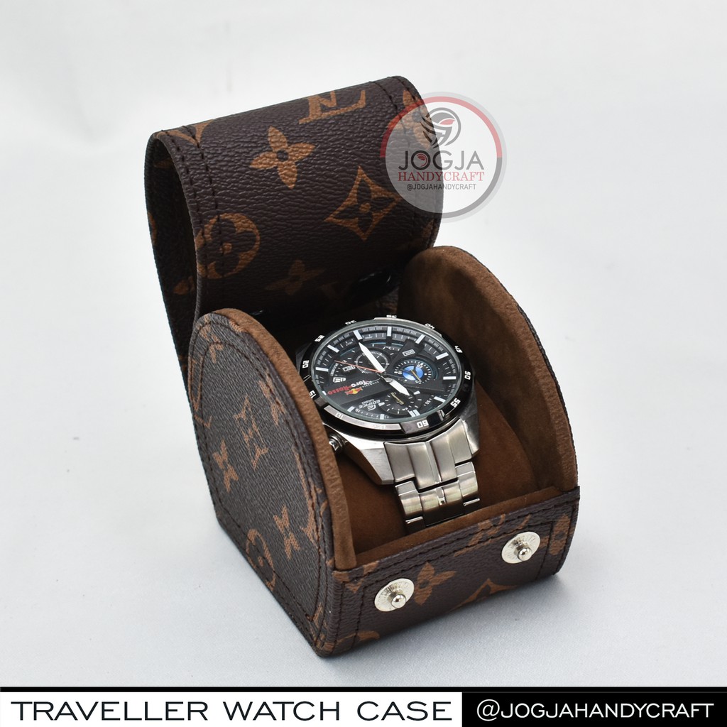 Single Travel Watch Box Kotak Tempat Jam Tangan Good Quality Jgja Handycraft / Travel Wtach Case