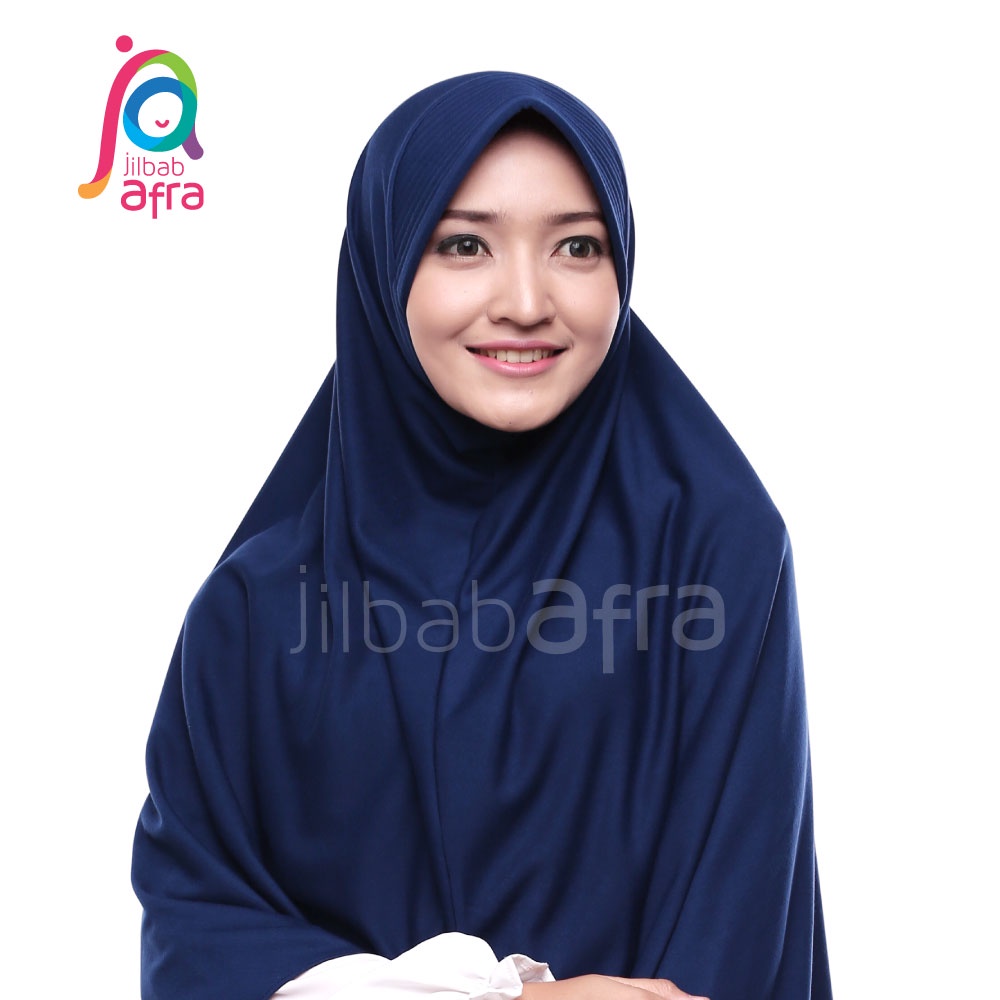 Beria Biru Dongker - Jilbab Arfa Beria - Jilbab Afra - Bergo Kaos