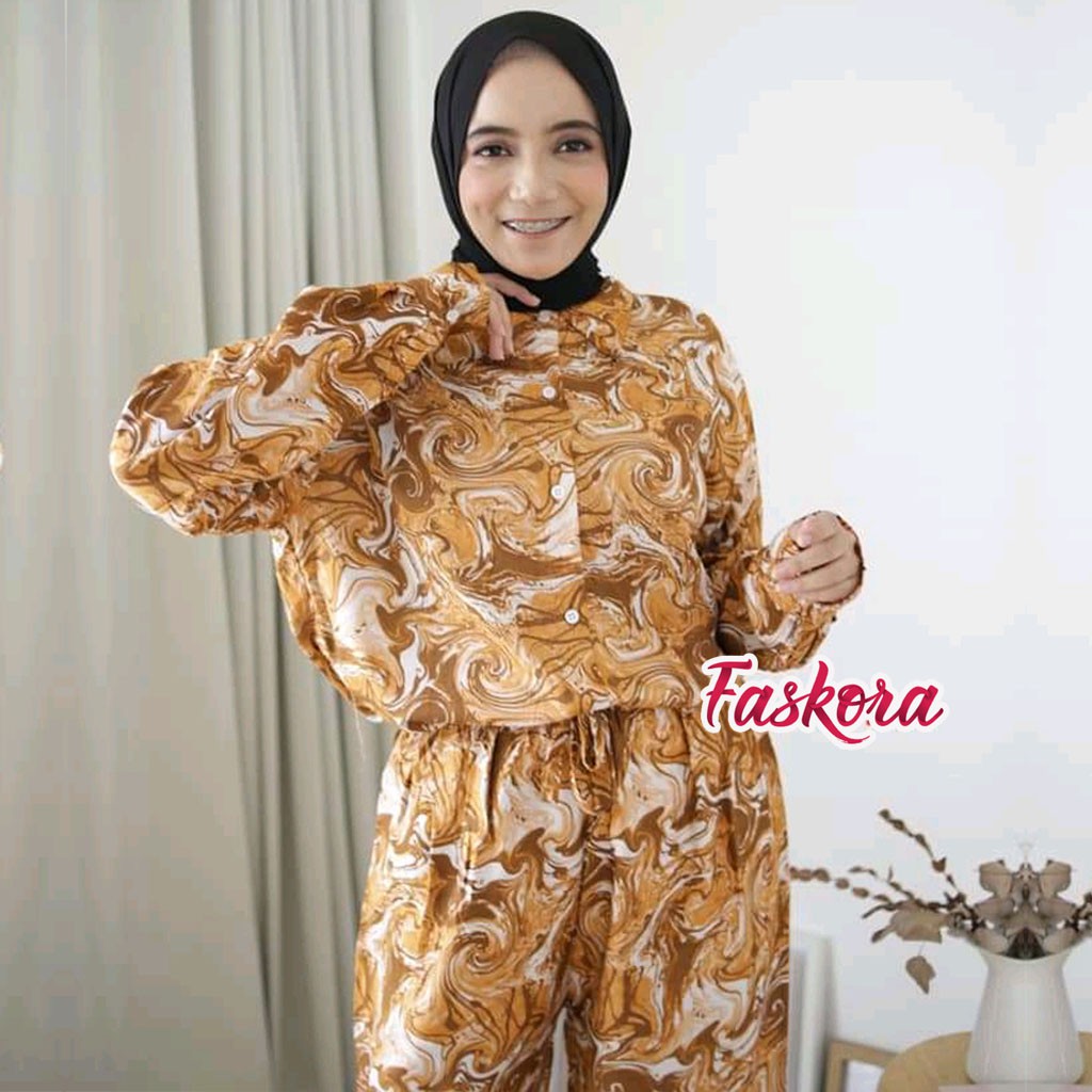 One Set Tie dye Wanita Candy XXL - Setelan Jumbo Rayon Wanita Kekinian - Pajamas Tiedye Set