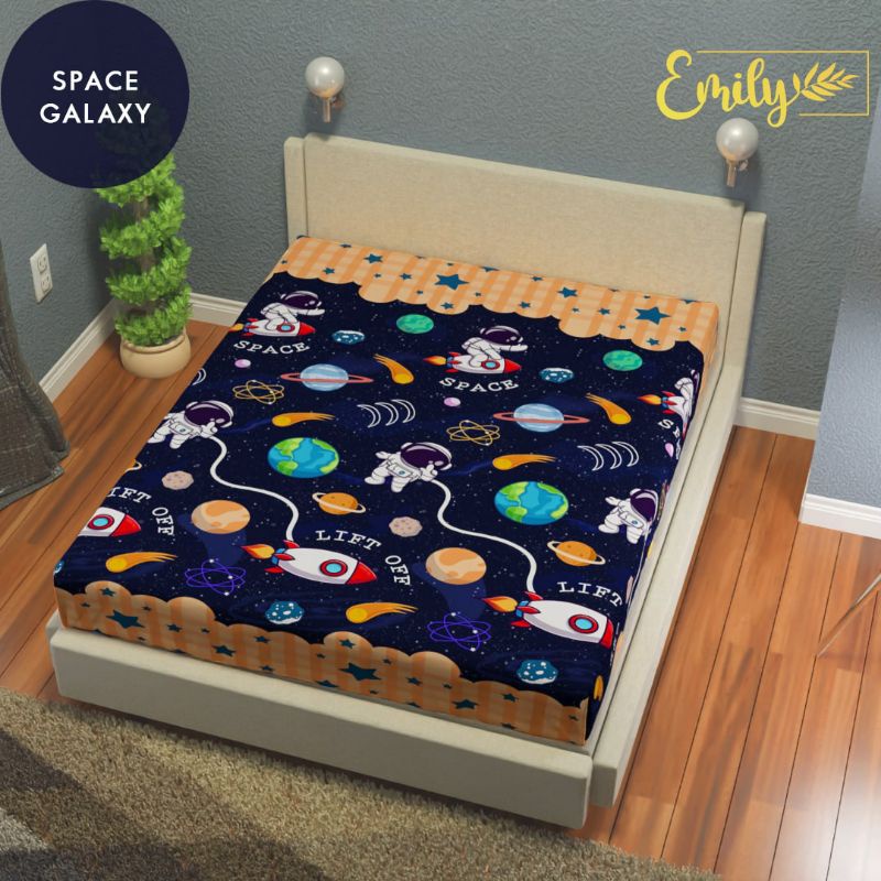 Sprei Anti Air Waterproof / Sprei Protektor import motif seperai protector sprei halus homemade 180 x 200 dan 160 x 200 sprei 120x200 anti ompol murah-Space galaksi