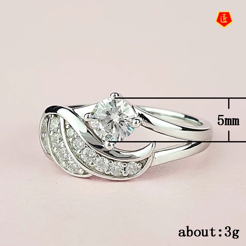 [Ready Stock]New Fashion Angel Wings Micro Inlaid with Diamond Ring