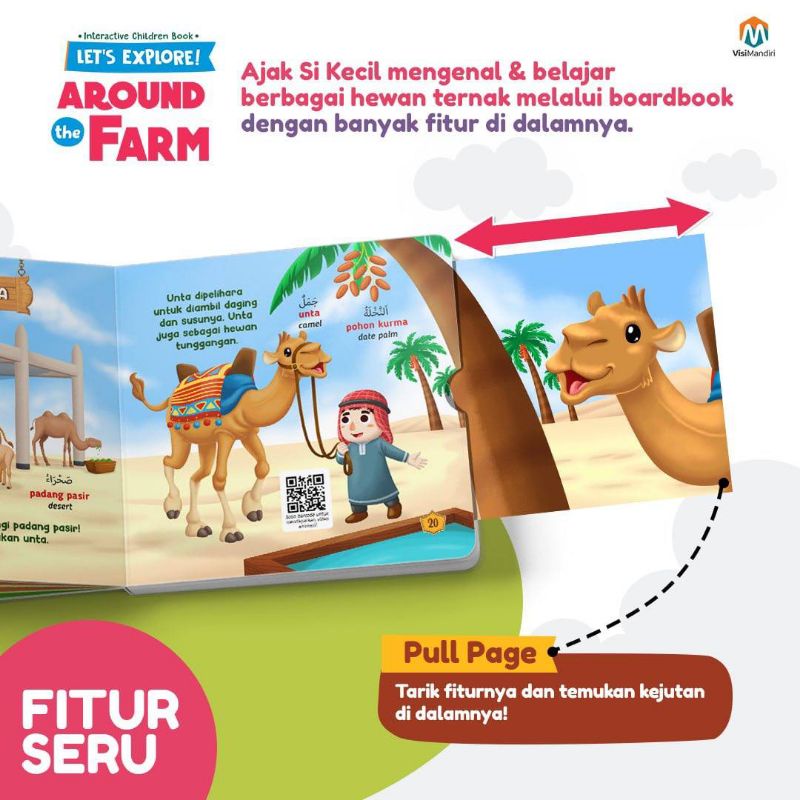 Boardbook Balita Anak Hard Cover Buku Cerita Bergambar Seri Mengenal Hewan Bilingual Full Colour Lets Eexplore Around The Farm Ziyad-3