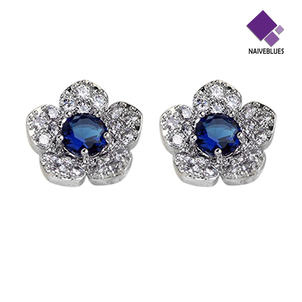 Anting Stud Bentuk Bunga Bahan Alloy Untuk Wanita