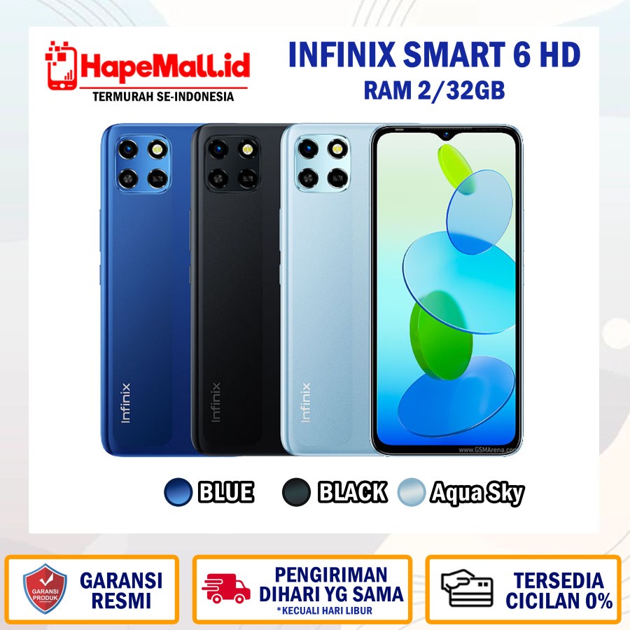 INFINIX SMART 6 HD RAM 2/32GB GARANSI RESMI INFINIX TERMURAH