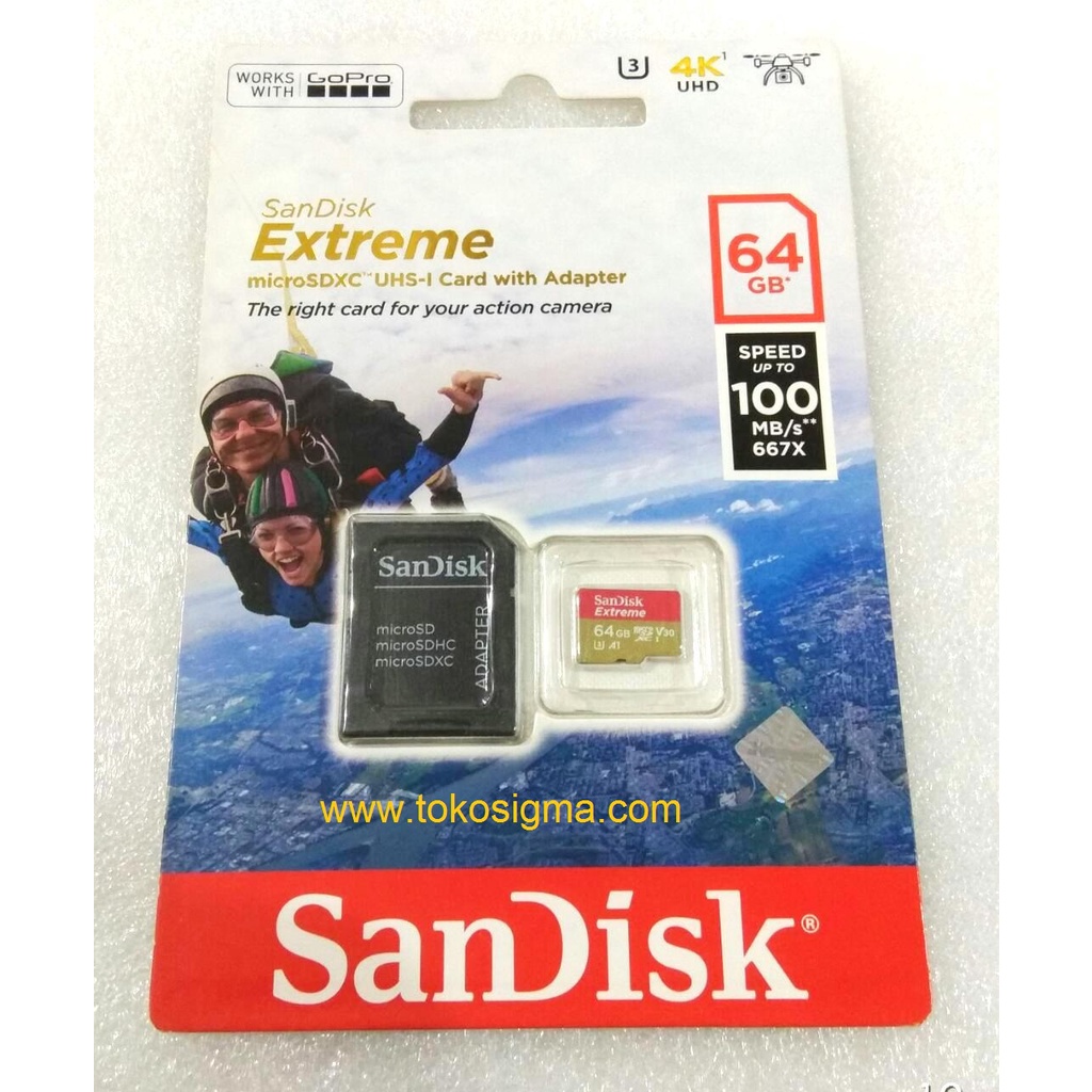 Memory HP Micro SD 4K SanDisk Extreme microSDXC Card UHS-I 60Mbps 64GB