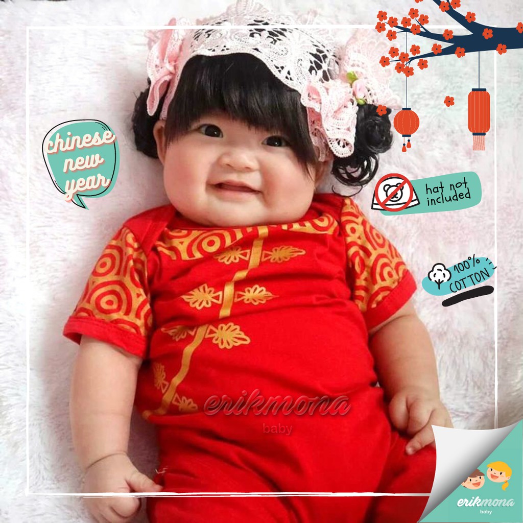 Ermon Baby - Jumper Bayi Laki Laki Perempuan Jumper Baby Cowok Cewek Lucu Model Qibao Imlek Usia 0 - 12 Bulan