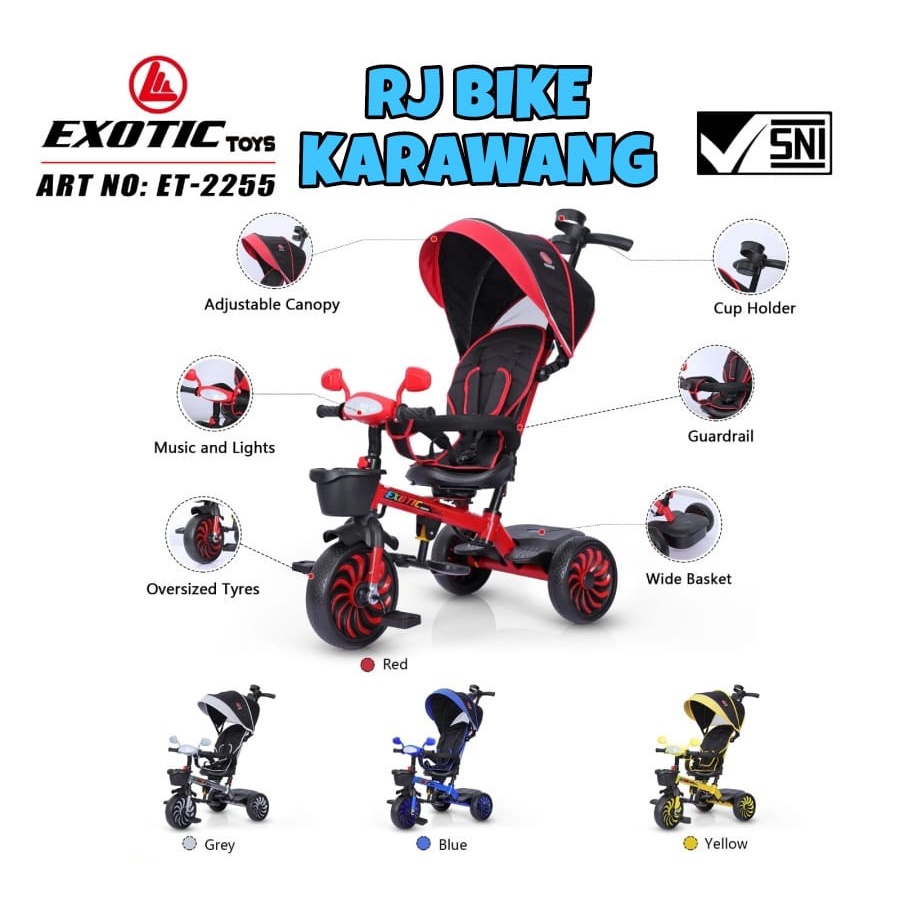 SEPEDA ANAK RODA TIGA TRICYCLE EXOTIC 2255
