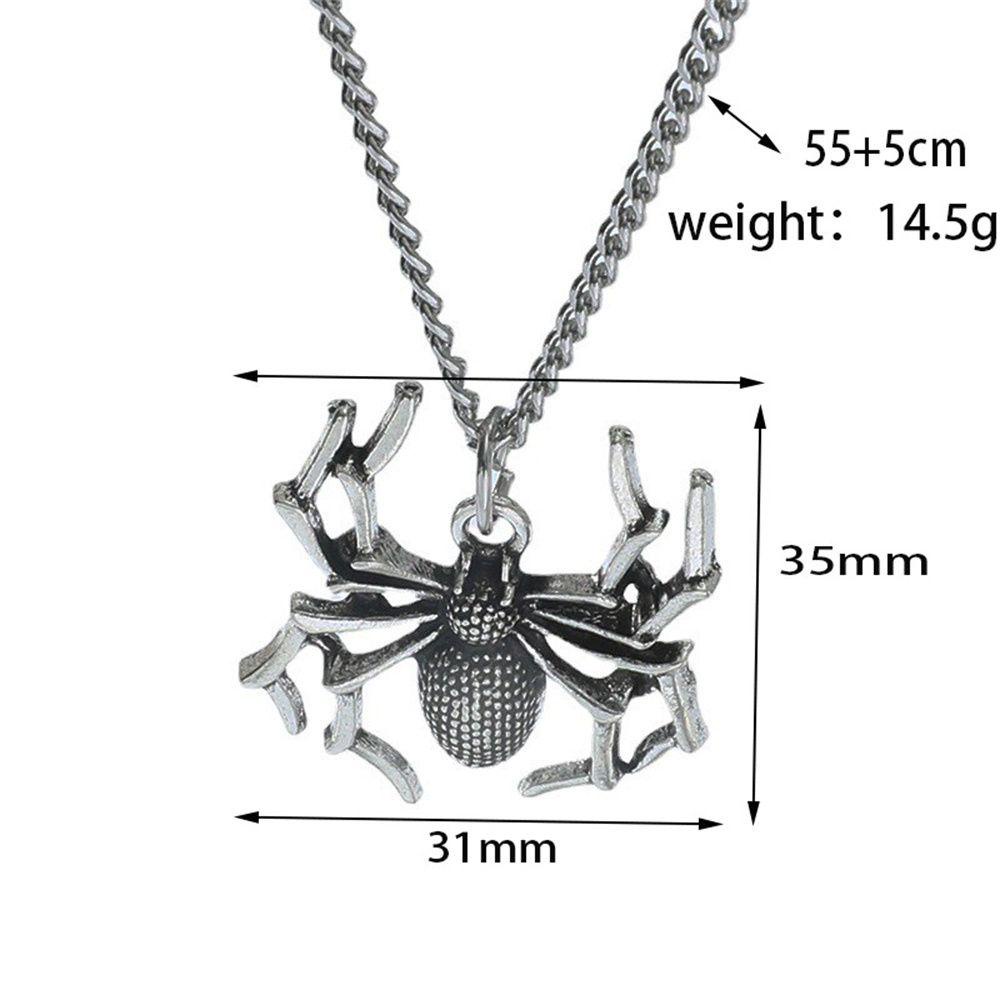 Lily Spider Pendant Kalung Street Biker Warna Silver Choker Tidak Luntur Punk Rock