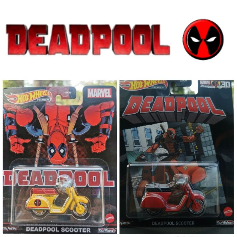 Hot Wheels DEADPOOL SCOOTER red yellow merah kuning Marvel comics retro entertainment