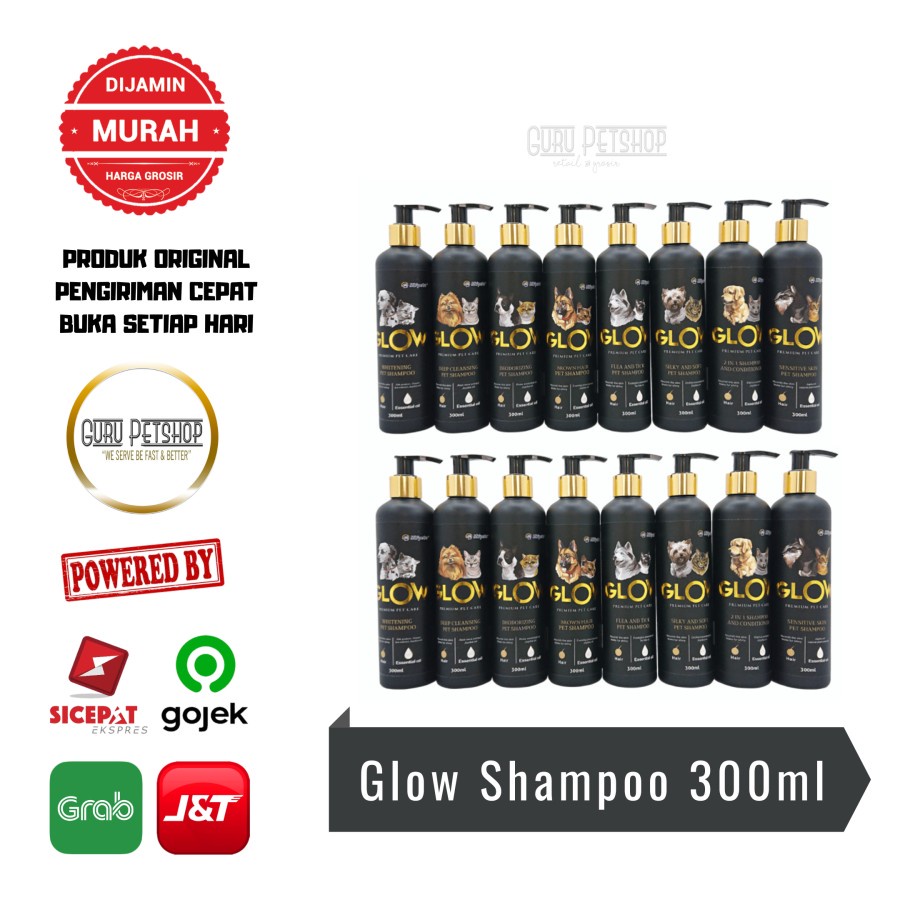 GLOW Premium Pet Care Shampoo 300ml Glow Shampoo Kucing Anjing