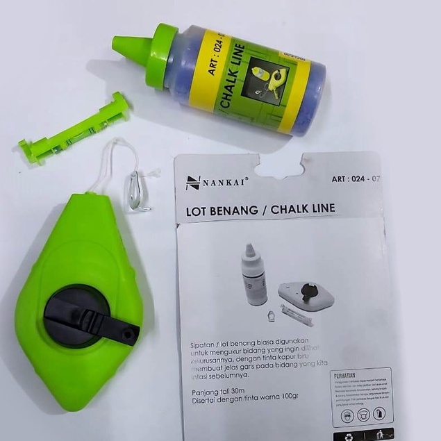 Benang Sipatan Ukur Tukang Set/ benang tukang set/Chalk line reel with chalk/ Sipatan Tinta BERKUALITAS