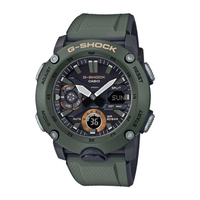 Jam Tangan Pria Casio G-Shock GA-2000-3ADR Original-Hijau