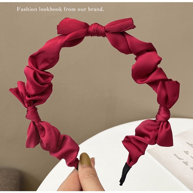 Bando Korea Perempuan Dewasa Motif Scrunchie 3 Pita Aksesoris Rambut Wanita fashion import AK184