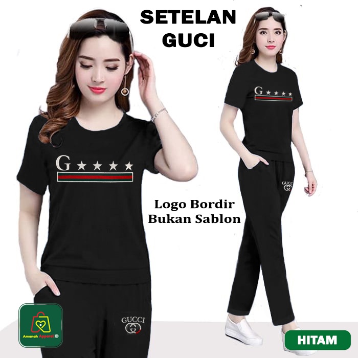 Setelan Kaos Olahraga Senam SET GCI ENJOY Wanita Lengan Pendek Bahan Babyterry Premium Size XL - XXXL TERMURAH /12356