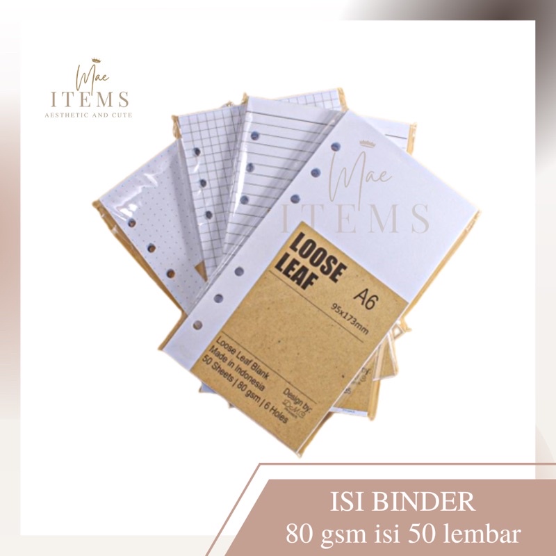 

Loose Leaf Isi Binder A6 6 lubang 80gsm