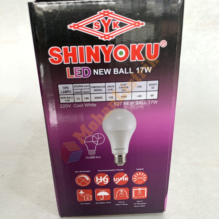 Bola Lampu Bergaransi Paket LED Shinyoku 17W 17 Watt Beli 2 Gratis 1