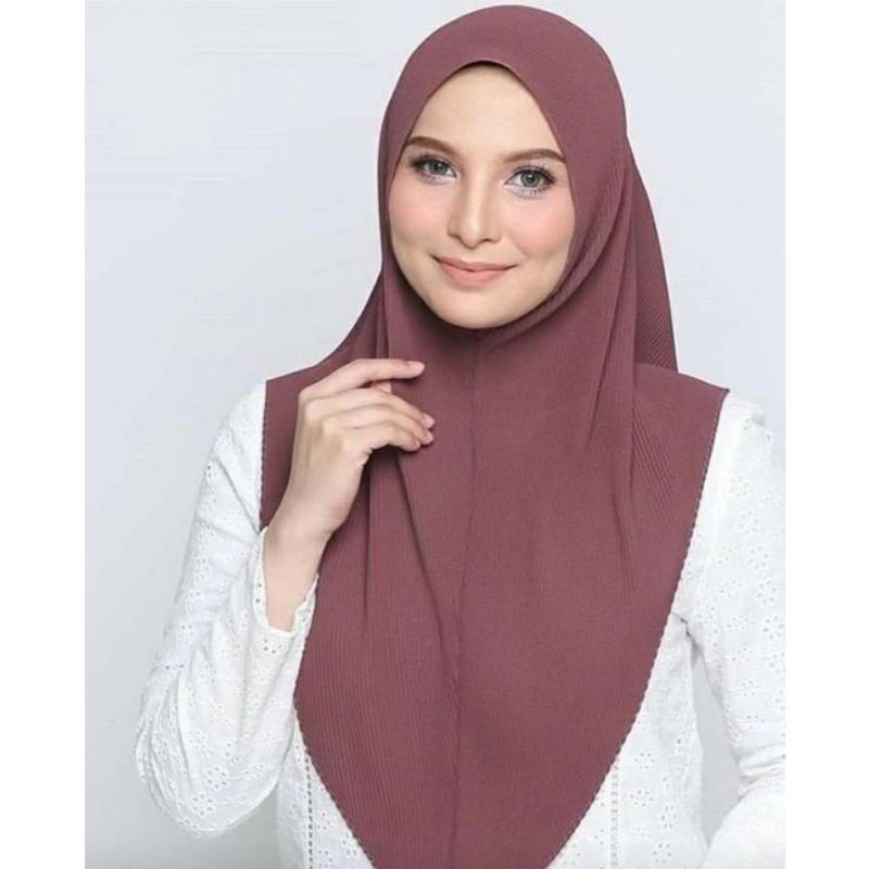 *new* Bergo Maryam Full PLISKET POLOS Diamond Premium