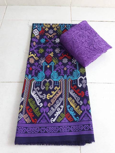 Set satin songket merak