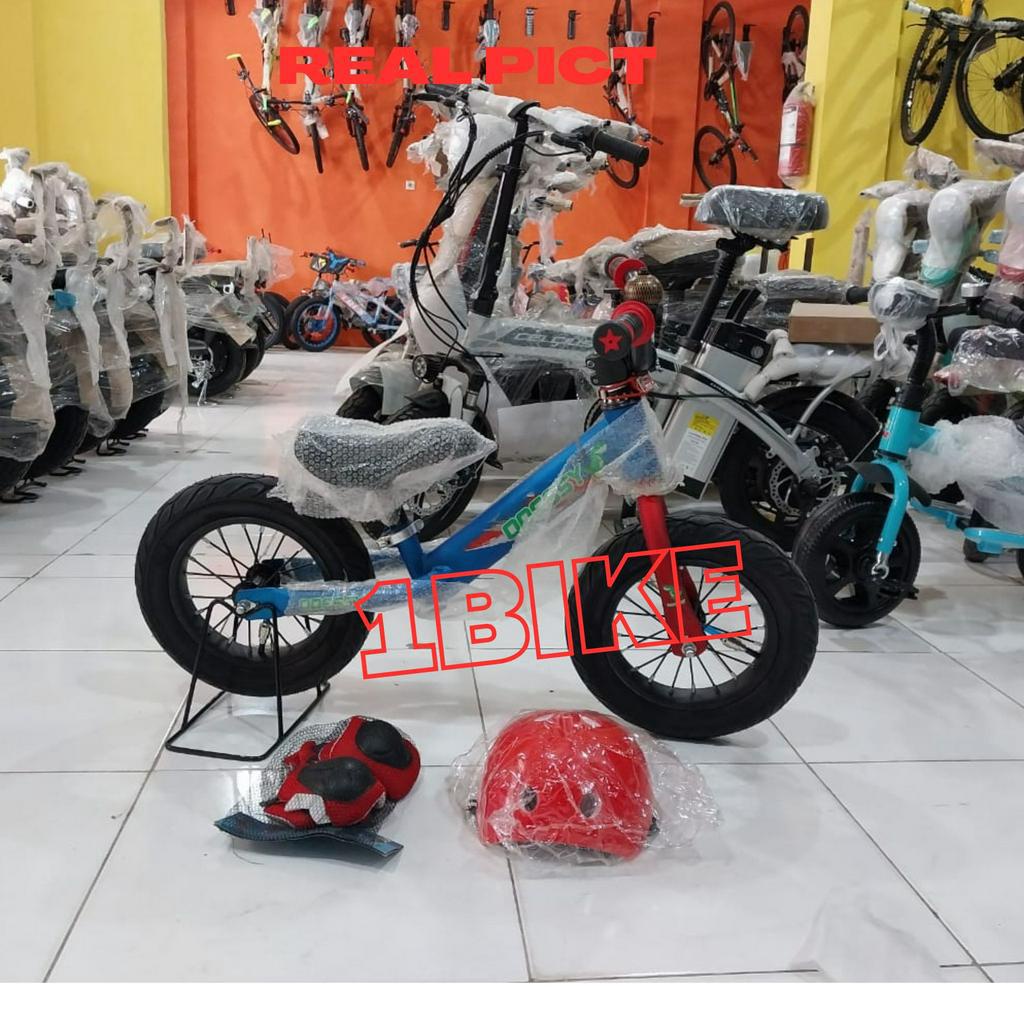 Pushbike Sepeda Anak Tanpa Pedal Atlantis Alloy Sepeda Keseimbangan Bonus Knee Pad Elbow Pad Helmet push bike murah