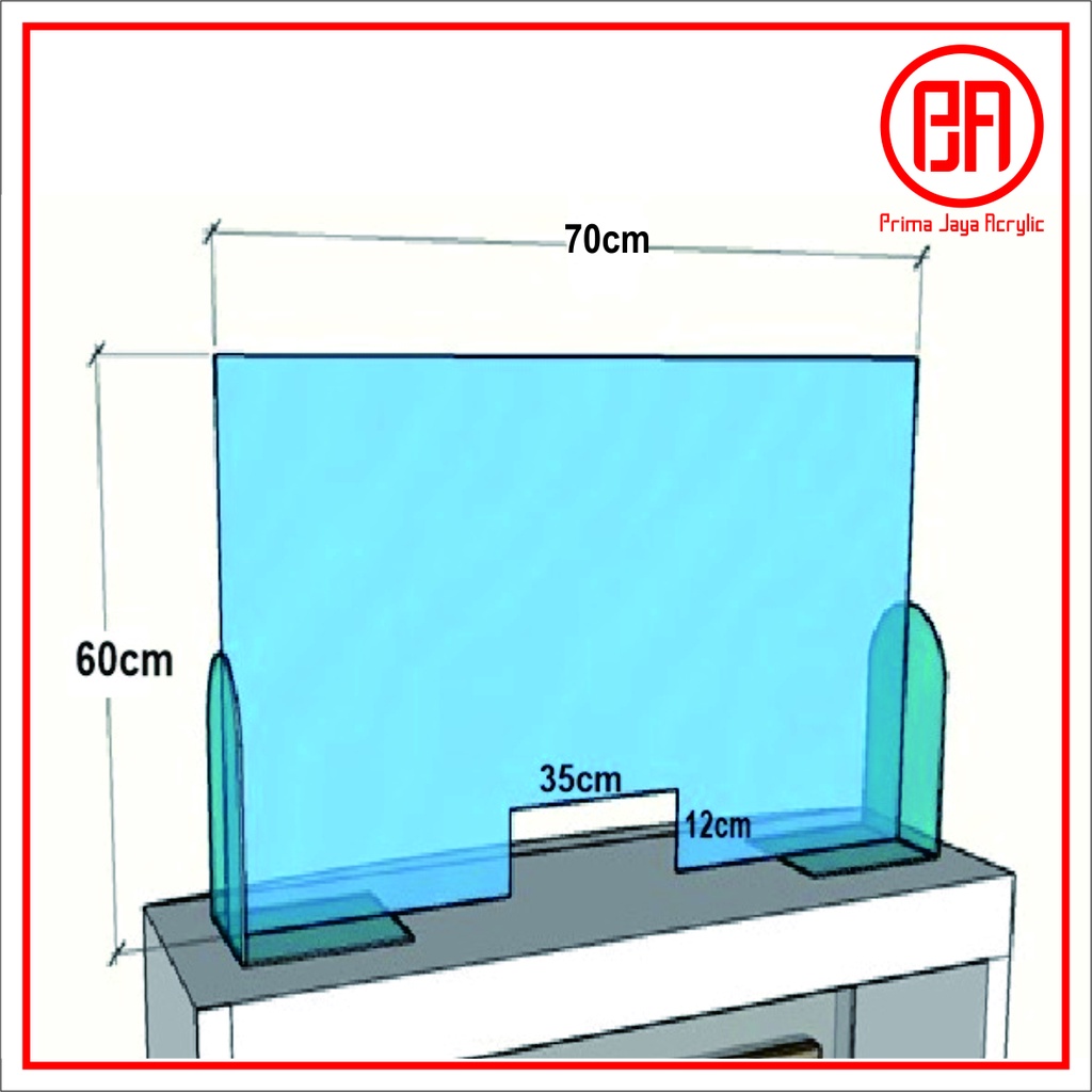 PARTISI / SEKAT / PEMBATAS MEJA AKRILIK TEBAL 3MM