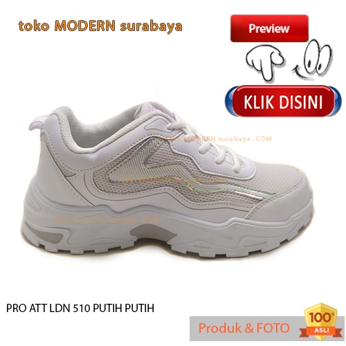 Sepatu wanita olahraga sneakers kets tali PRO ATT LDN 510 PUTIH PUTIH