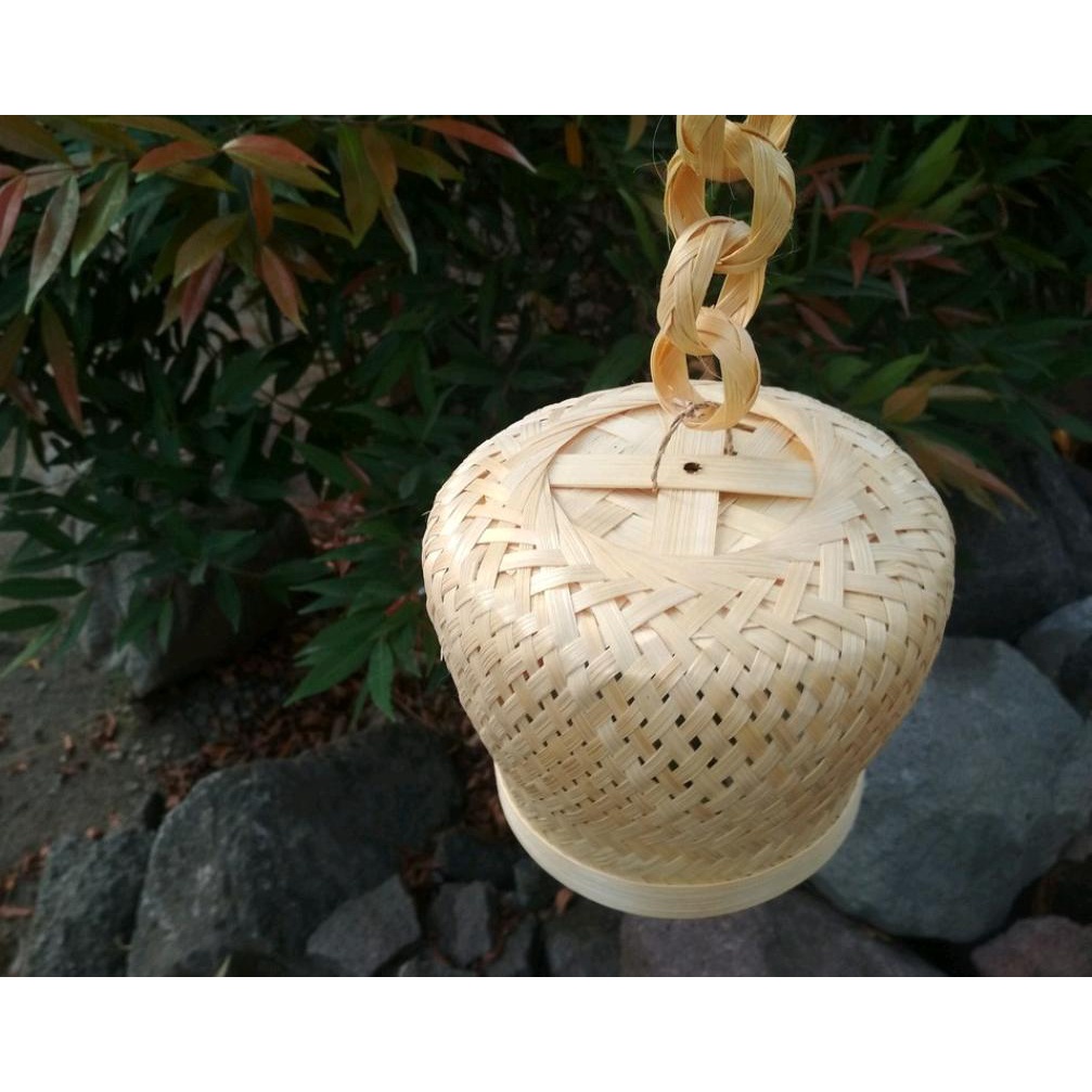 Kap Lampu Gantung Lampu Bambu Bulat Kecil