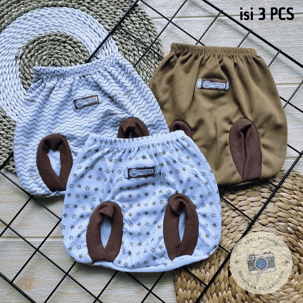 Seri Coklat 6 PCS Baju Bayi Lengan Kutung dan Celana Pop ( Kacamata ) Bayi Baru Lahir Meyriana Collection