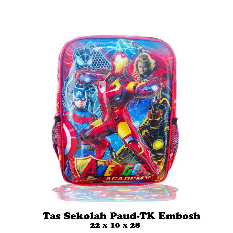 Tas Ransel Anak Laki Laki Sekolah Wanita PAUD Karakter Bumblebee Batman usia 2-4 tahun