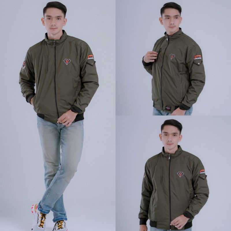 Jaket pria IKC 002 distro cbr six Bandung hoodie dua sisi bolak balik keren grosir pakaian pria H0D7-Diamond army