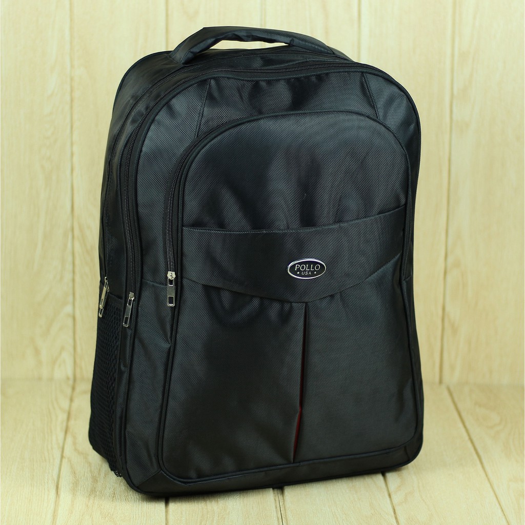 Ransel Pria Polo Besar Hitam Ransel Backpack Punggung Elite Sekolah Kerja Backpack Tebal Hitam Laptop Awet Tas Sekolah Laptop In Muat LKS Buku Paket Buku Tema Bahan Tebal Termurah Ukuran Compact Bonus Raincover