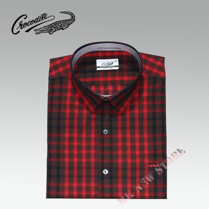 Kemeja Lengan Pendek Crocodile 2028-194 - Merah, M