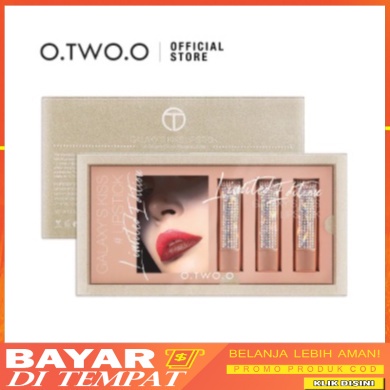 O Two O 3pcs Set Lipstick Matte Anti Air Tahan Lama DJ LE002