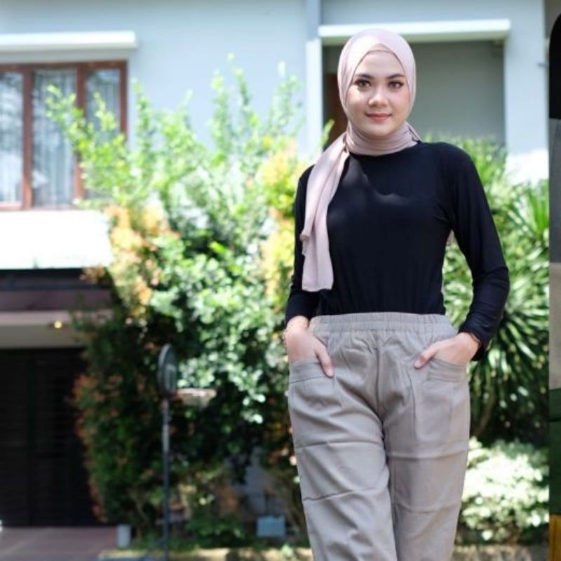 Celana Kulot Wanita Bahan Katun Twill Combed Premium - Baggy Pants 7/9 Kulot - Celana Bantal Wanita Premium