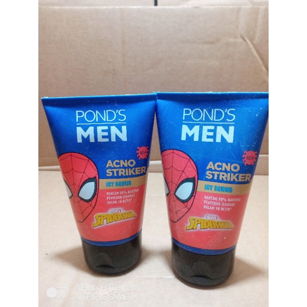 100g ponds mens acno striker icy scrub