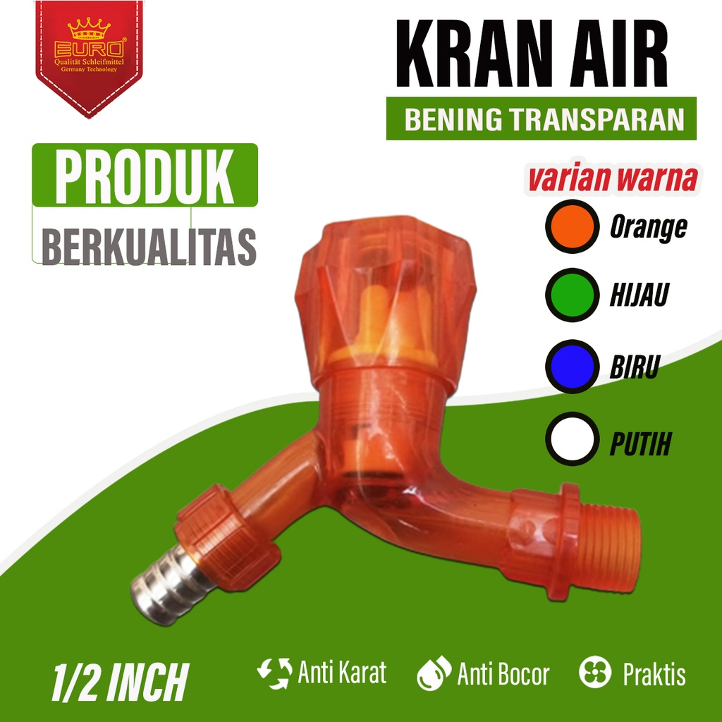 Kran Keran Air PVC Jumbo Transparan Plastik Taman 1/2 inch