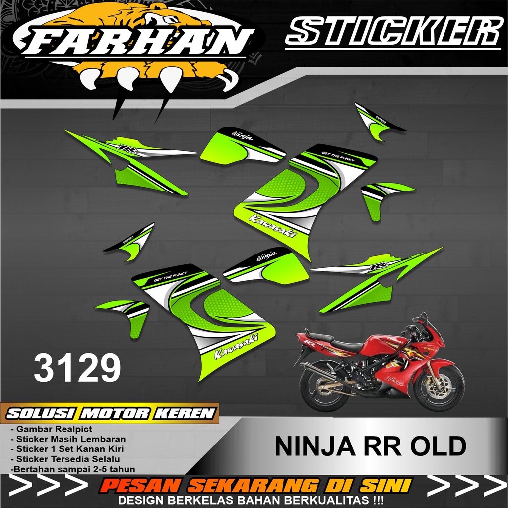 Sticker Striping Lis Variasi Ninja RR Old Semi Full - Stiker Striping Ninja RR old