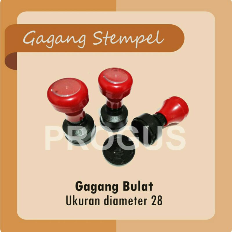 Gagang Stempel Flash Otomatis Bulat Ukuran Diameter 28 mm