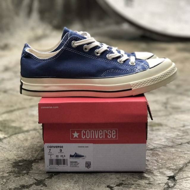 SEPATU CONVERSE ALL STAR 70S NAVY BLUE LOW - ORIGINAL MIRROR - BIRU PUTIH WHITE pria wanita sekolah
