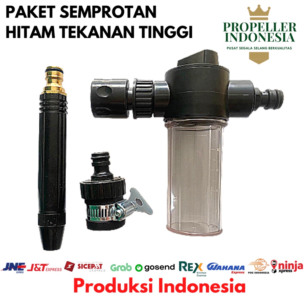 Paket Semprotan Tekanan Tinggi + Sambungan Universal dan Tempat Sabun