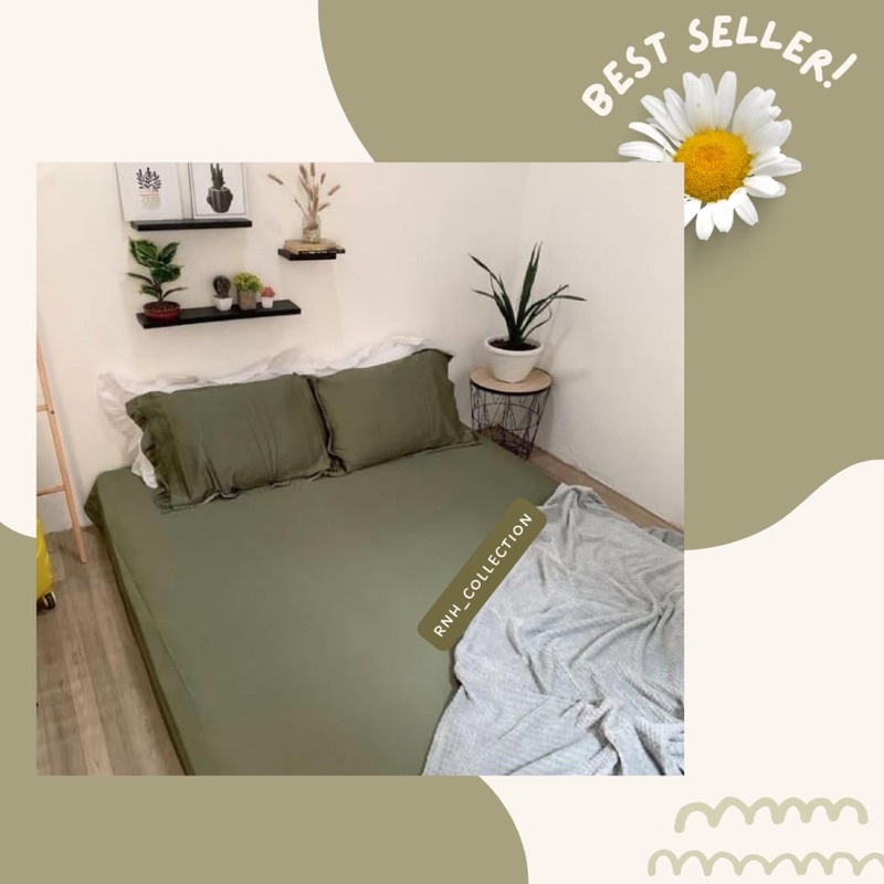 SPREI WARNA PASTEL SPREI EARTH TONE SPREI POLOS SPREI SAGE GREEN