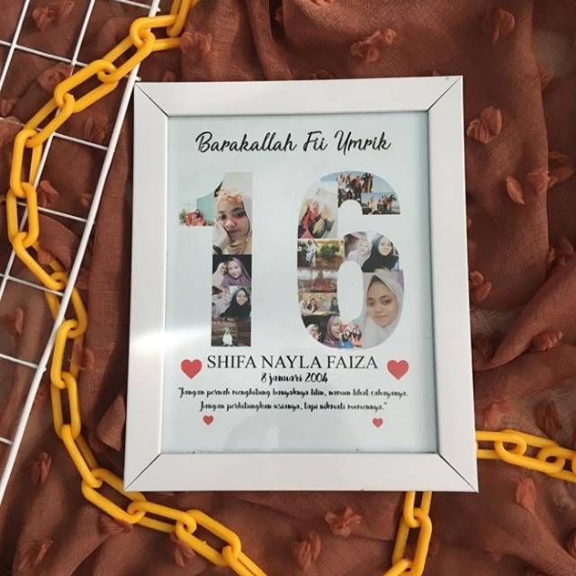 Mozaik Foto Angka Figura Kaca + Desain + Cetak