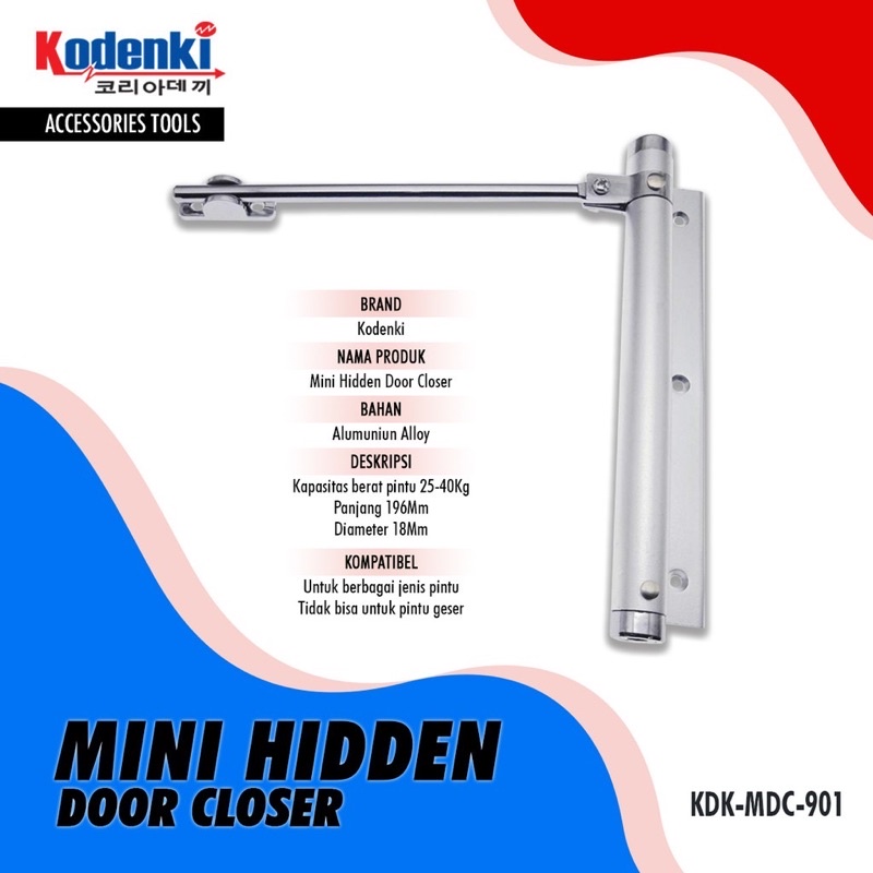 KODENKI Mini Hidden Door Closer - Penutup Penahan Pintu Otomatis