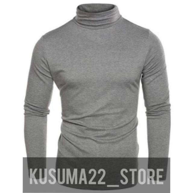 Kaos Kerah Tinggi Turtleneck Lengan Panjang Premium Shopee Indonesia