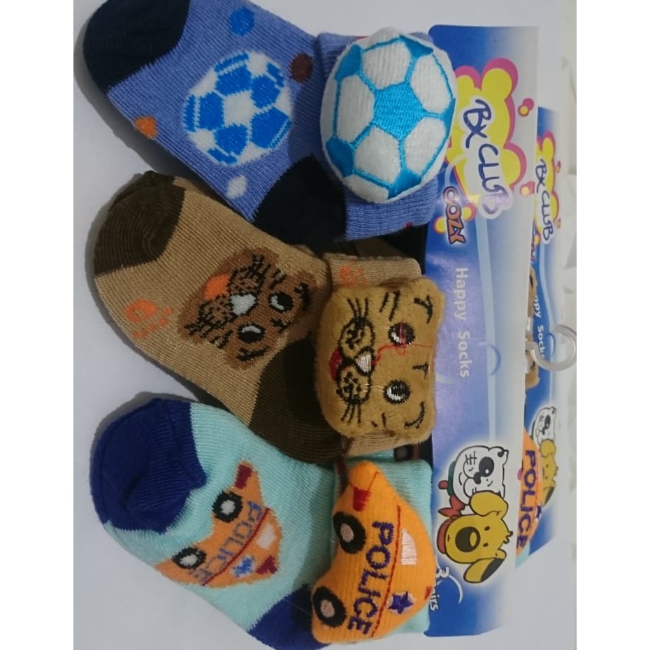 (3 PASANG) KAOS KAKI BAYI BONEKA USIA 0-9 BULAN