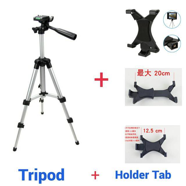 Paket Tripod + Holder Tab for Tablet/IPad/Camera